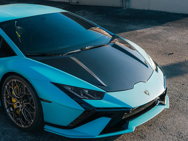 Ceramic Coating Matte blue Lamborghini Huracan Tecnica with ceramic coating in Boca Raton